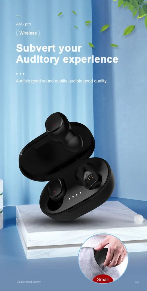 A6S TWS Wireless Bluetooth Earbuds