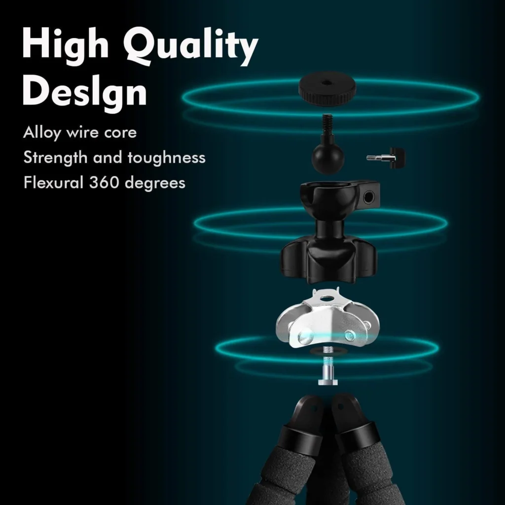 360° Rotatable Flexible Tripod Stand for All Devices