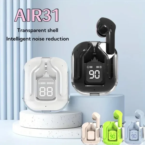 Air 31 Wireless Earbuds – Transparent Case