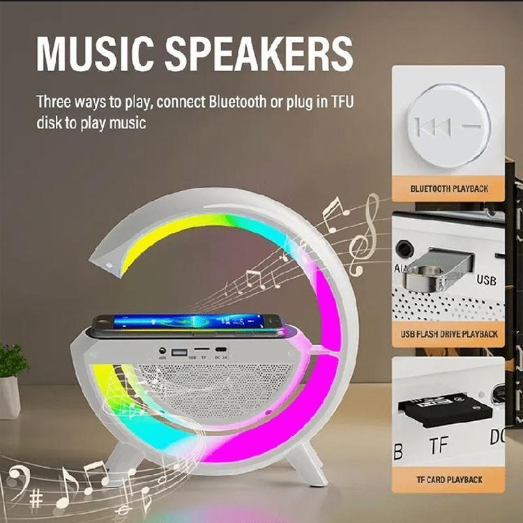 Smart LED Speaker with Wireless Charging – Multi-Function & Portable