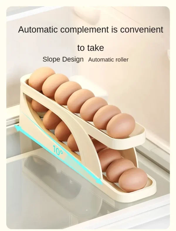 Double-Layer Egg Dispenser – Automatic Rolling Design