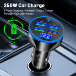 4-USB PD 250W Car Charger – Type-C Fast Charging