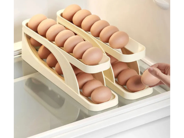 Double-Layer Egg Dispenser – Automatic Rolling Design