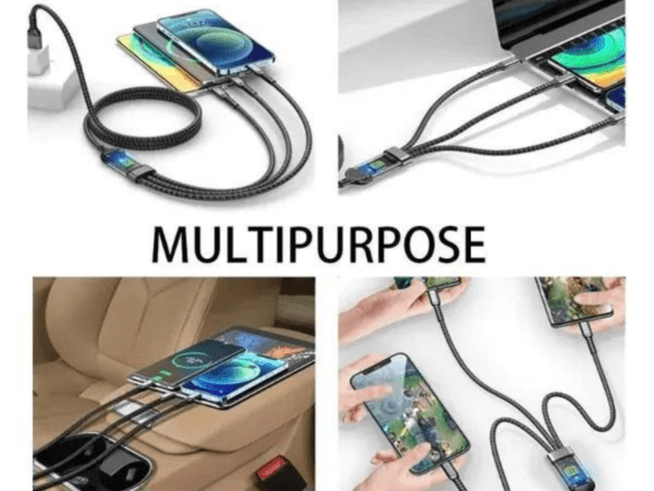 100W 3-in-1 Fast Charging Cable – Type-C & Multi-Use