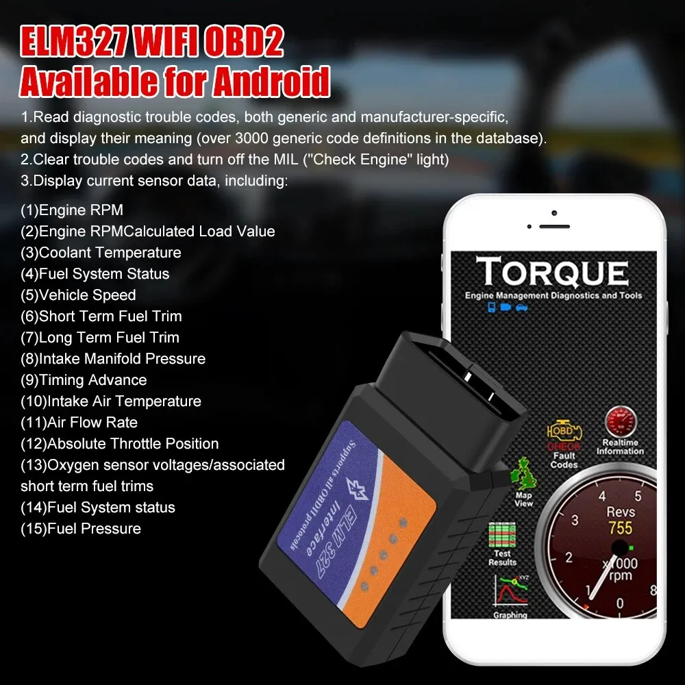 ELM327 V2.1 OBD2 Bluetooth Car Diagnostic Scanner