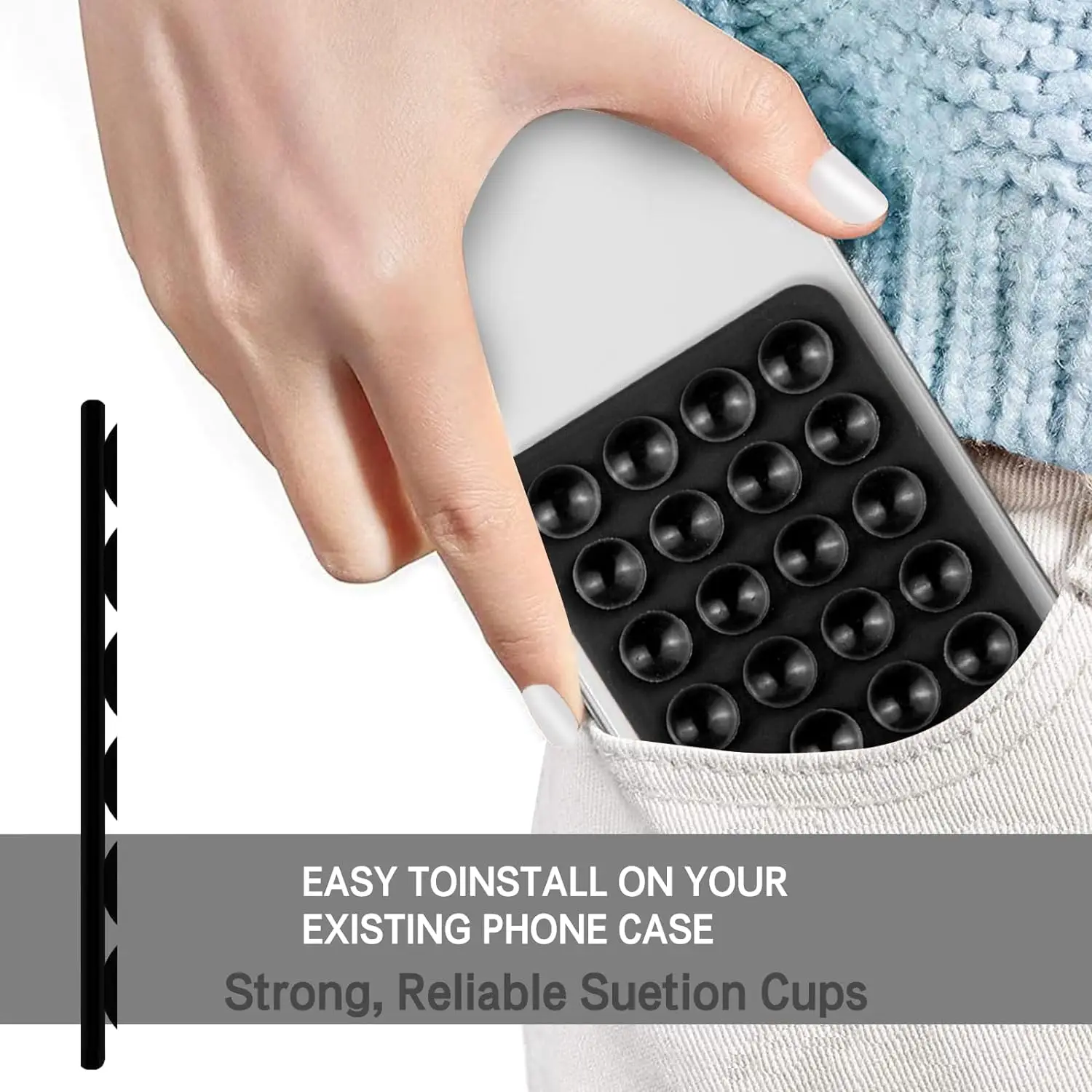 Suction Phone Holder– Anti-Slip Wall & Mirror