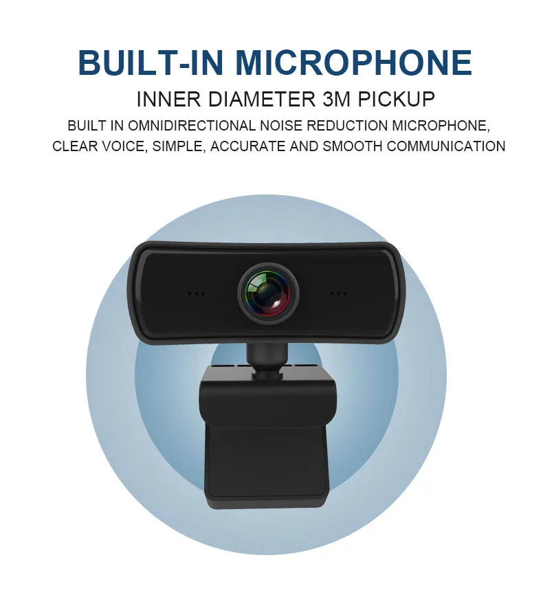 USB HD 2K Webcam – Autofocus & Built-in Microphone