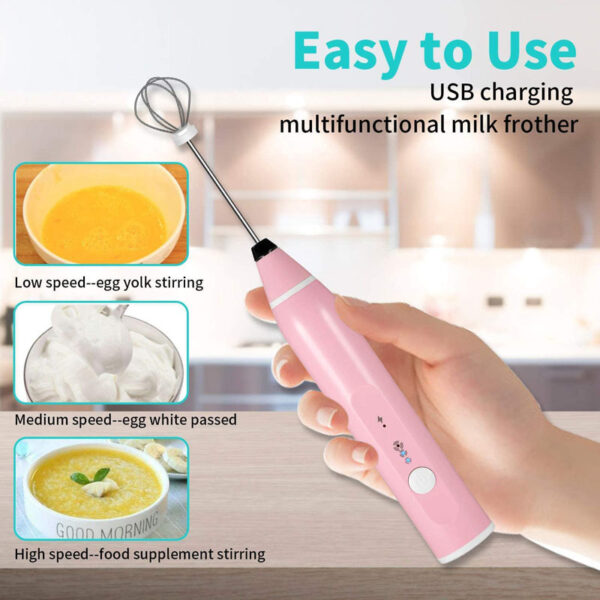 Portable Electric Milk Frother – USB Rechargeable