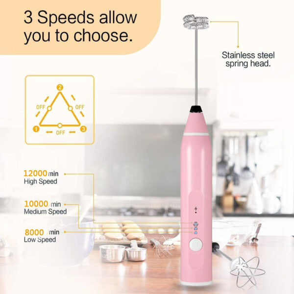 Portable Electric Milk Frother – USB Rechargeable