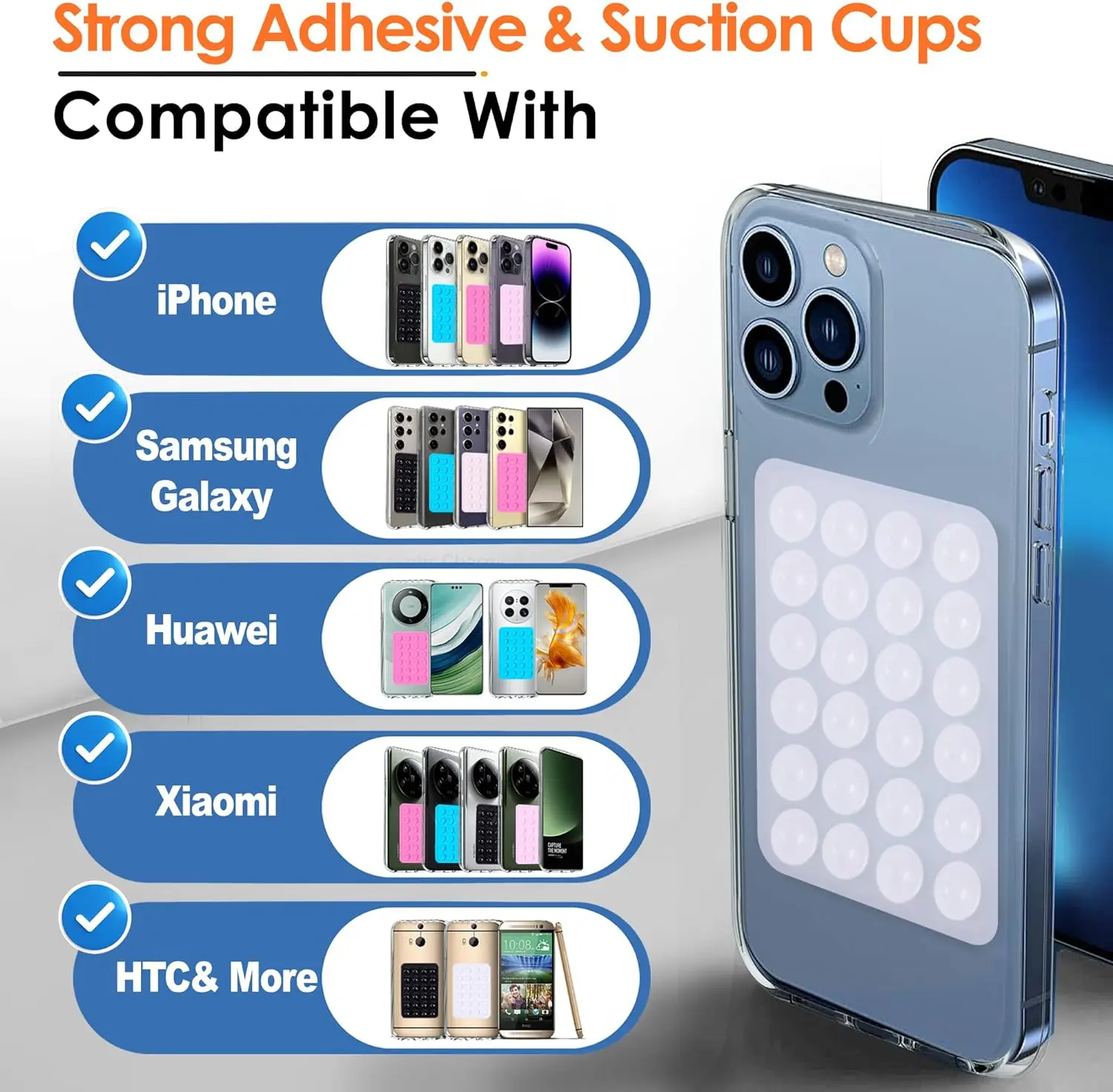 Suction Phone Holder– Anti-Slip Wall & Mirror