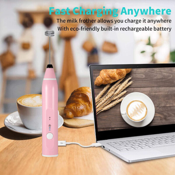 Portable Electric Milk Frother – USB Rechargeable