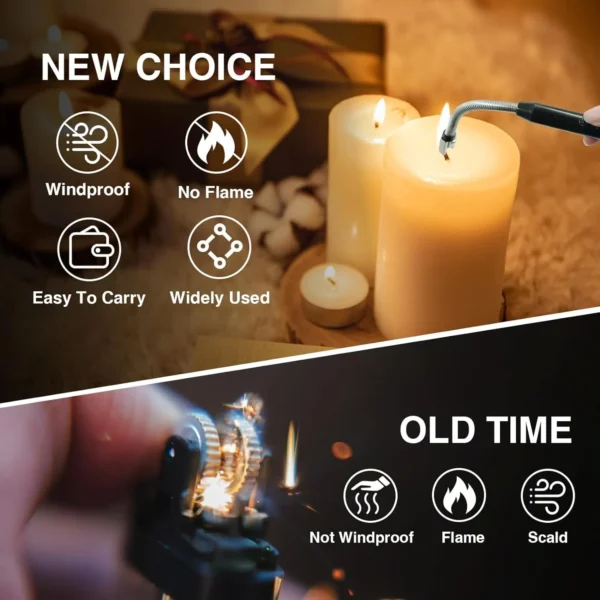 Rechargeable Electric USB Lighter – Windproof & Flameless