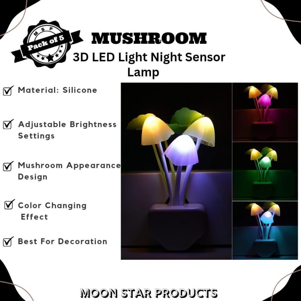 Color Changing LED Mushroom Night Light (Multicolor)