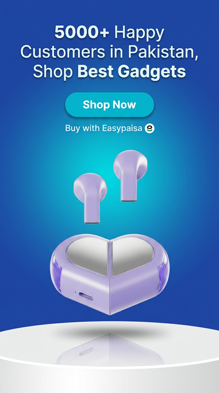 K520 Heart-Shaped Earbuds with LED Display